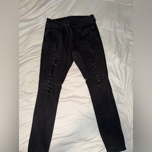 Express Women's Black Ripped Skinny Jeans